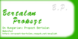 bertalan propszt business card